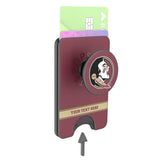 Florida State University Seminoles Personalized Endzone Solid PopSockets MagSafe-Compatible PopWallet+