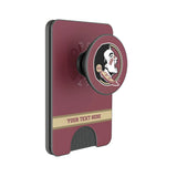 Florida State University Seminoles Personalized Endzone Solid PopSockets MagSafe-Compatible PopWallet+