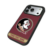 Florida State University Seminoles Personalized Stripe Bump Phone Case for Apple iPhone