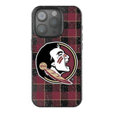 Florida State University Seminoles Plaid Black Bling Phone Case for Apple iPhone