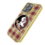 Florida State University Seminoles Plaid Bling Phone Case for Apple iPhone