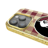 Florida State University Seminoles Plaid Bling Phone Case for Apple iPhone