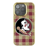 Florida State University Seminoles Plaid Bling Phone Case for Apple iPhone