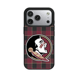 Florida State University Seminoles Plaid MagSafe Compatible Phone Case for Apple iPhone