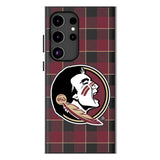 Florida State University Seminoles Plaid MagSafe Compatible Phone Case for Samsung Galaxy