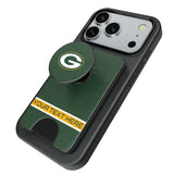 Green Bay Packers Personalized Endzone Solid PopSockets MagSafe-Compatible PopWallet+