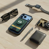 Green Bay Packers Personalized Endzone Solid PopSockets MagSafe-Compatible PopWallet+