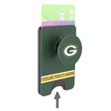 Green Bay Packers Personalized Endzone Solid PopSockets MagSafe-Compatible PopWallet+