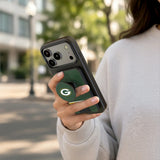 Green Bay Packers Personalized Endzone Solid PopSockets MagSafe-Compatible PopWallet+