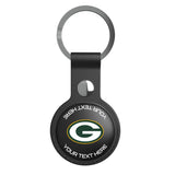 Green Bay Packers Personalized Insignia Black Airtag Holder