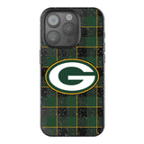 Green Bay Packers Plaid Black Bling Phone Case for Apple iPhone