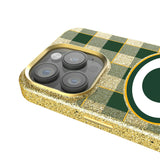 Green Bay Packers Plaid Bling Phone Case for Apple iPhone