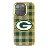 Green Bay Packers Plaid Bling Phone Case for Apple iPhone