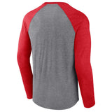 Kansas City Chiefs Fanatics Weekend Casual Raglan Long Sleeve T-Shirt - Heathered Gray/Heathered Red