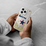 Houston Astros 1975-1981 - Cooperstown Collection Pinstripe Glitter Phone Case for Apple iPhone