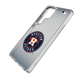 Houston Astros Linen Clear Phone Case for Samsung Galaxy