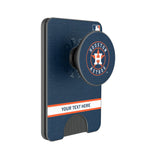 Houston Astros Personalized Endzone Solid PopSockets MagSafe-Compatible PopWallet+