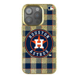 Houston Astros Plaid Bling Phone Case for Apple iPhone