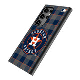 Houston Astros Plaid MagSafe Compatible Phone Case for Samsung Galaxy