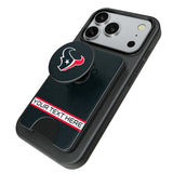 Houston Texans Personalized Endzone Solid PopSockets MagSafe-Compatible PopWallet+