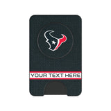 Houston Texans Personalized Endzone Solid PopSockets MagSafe-Compatible PopWallet+
