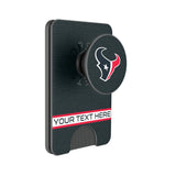 Houston Texans Personalized Endzone Solid PopSockets MagSafe-Compatible PopWallet+