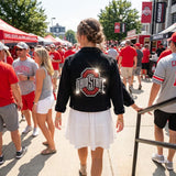 Ohio State Red Block O Black Denim Jacket
