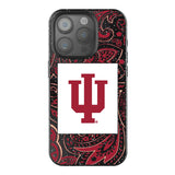 Indiana University Hoosiers Paisley Black Bling Phone Case for Apple iPhone