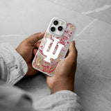 Indiana University Hoosiers Paisley Glitter Phone Case for Apple iPhone
