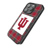 Indiana University Hoosiers Plaid Black Bling Phone Case for Apple iPhone