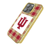 Indiana University Hoosiers Plaid Bling Phone Case for Apple iPhone
