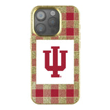 Indiana University Hoosiers Plaid Bling Phone Case for Apple iPhone