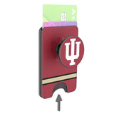 Indiana University Hoosiers Stripe PopSockets MagSafe-Compatible PopWallet+