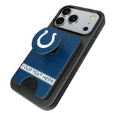 Indianapolis Colts Personalized Endzone Solid PopSockets MagSafe-Compatible PopWallet+