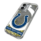 Indianapolis Colts Personalized Tilt Glitter Phone Case for Apple iPhone
