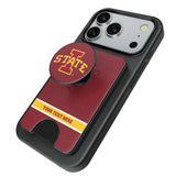 Iowa State University Cyclones Personalized Endzone Solid PopSockets MagSafe-Compatible PopWallet+
