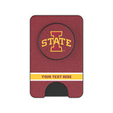 Iowa State University Cyclones Personalized Endzone Solid PopSockets MagSafe-Compatible PopWallet+