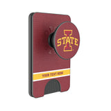 Iowa State University Cyclones Personalized Endzone Solid PopSockets MagSafe-Compatible PopWallet+