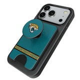 Jacksonville Jaguars Personalized Endzone Solid PopSockets MagSafe-Compatible PopWallet+