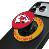 Kansas City Chiefs Personalized Endzone Solid PopSockets Magnetic Phone Grip and Stand