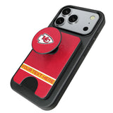 Kansas City Chiefs Personalized Endzone Solid PopSockets MagSafe-Compatible PopWallet+