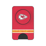 Kansas City Chiefs Personalized Endzone Solid PopSockets MagSafe-Compatible PopWallet+
