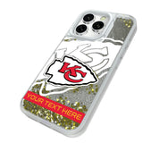 Kansas City Chiefs Personalized Tilt Glitter Phone Case for Apple iPhone