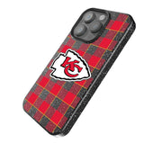 Kansas City Chiefs Plaid Black Bling Phone Case for Apple iPhone
