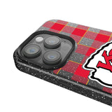 Kansas City Chiefs Plaid Black Bling Phone Case for Apple iPhone