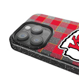 Kansas City Chiefs Plaid Black Bling Phone Case for Apple iPhone