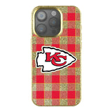 Kansas City Chiefs Plaid Bling Phone Case for Apple iPhone