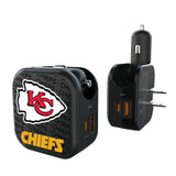Kansas City Chiefs Text Backdrop 2 in 1 USB A/C Charger
