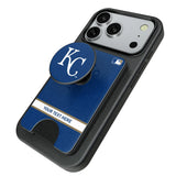 Kansas City Royals Personalized Endzone Solid PopSockets MagSafe-Compatible PopWallet+