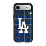 LA Dodgers Plaid MagSafe Compatible Phone Case for Apple iPhone